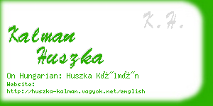 kalman huszka business card